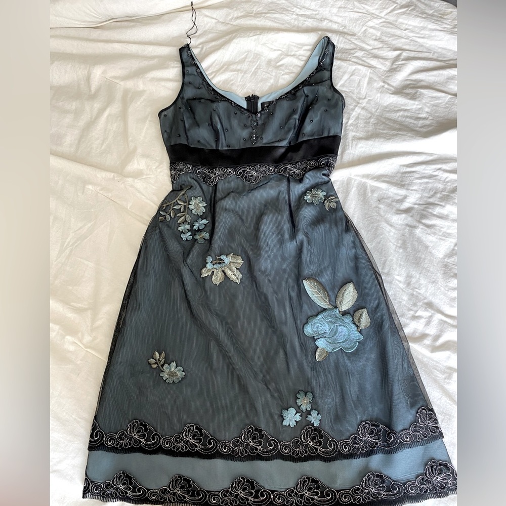 Vintage Adrianna Papell Dress with Embroidery